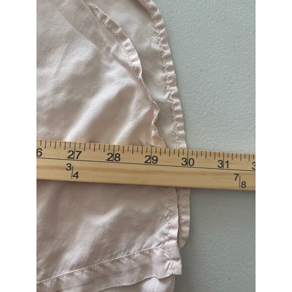 Unsubscribed Women's Medium Peach Silk Button Front Lightweight Flowy Tunic Top - Picture 8 of 11